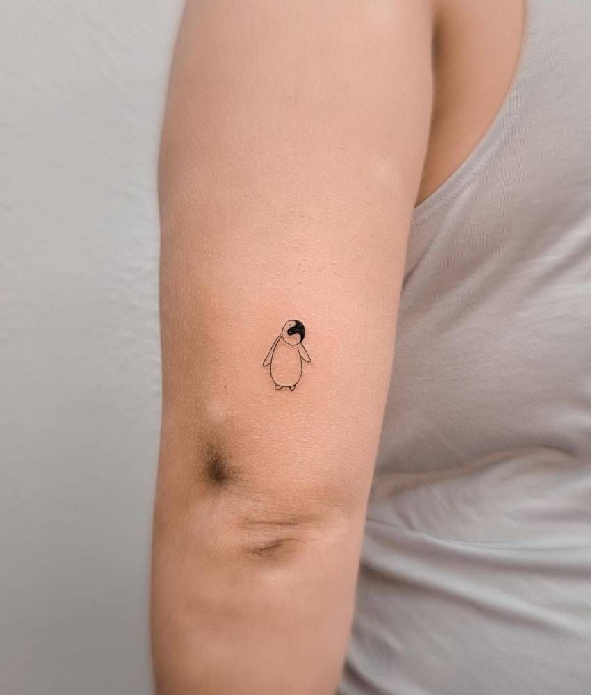 minimalist small penguin tattoo 0057