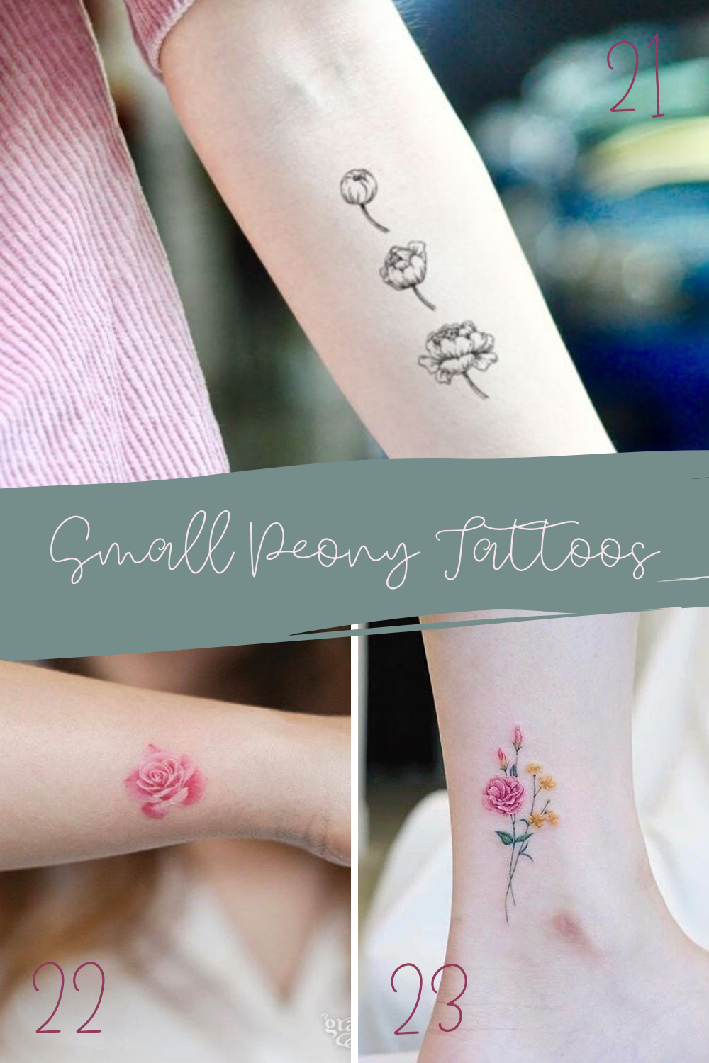 minimalist small peony tattoo styles