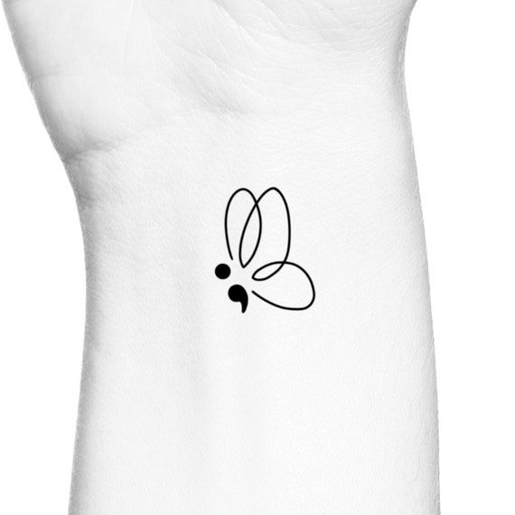 minimalist small semicolon butterfly tattoo trends