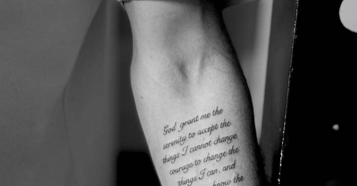 minimalist small serenity prayer tattoo styles