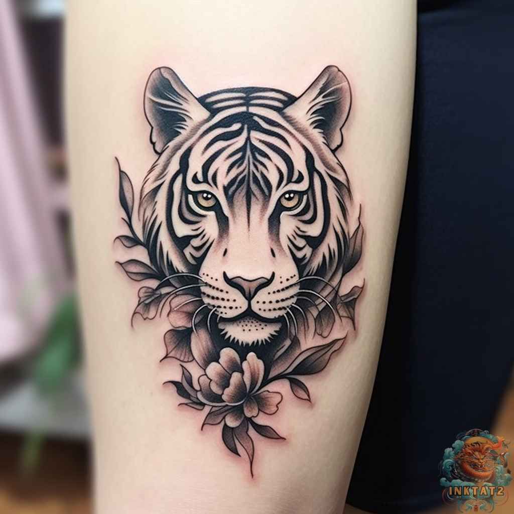 minimalist small tiger tattoo 0018