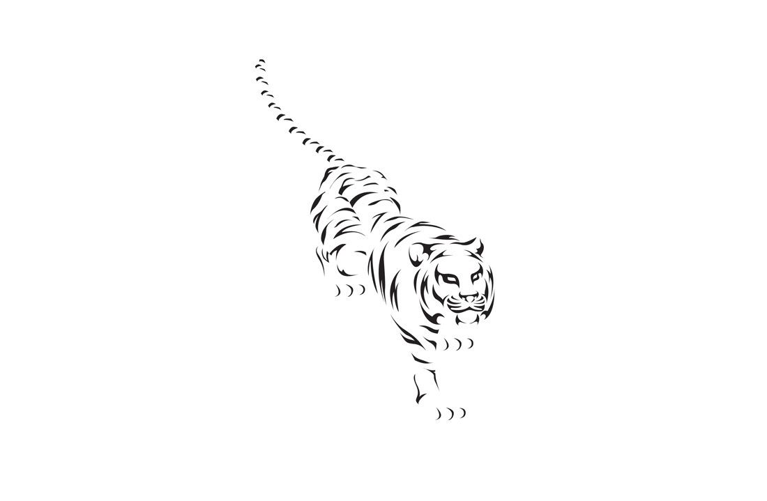 minimalist small tiger tattoo 0025