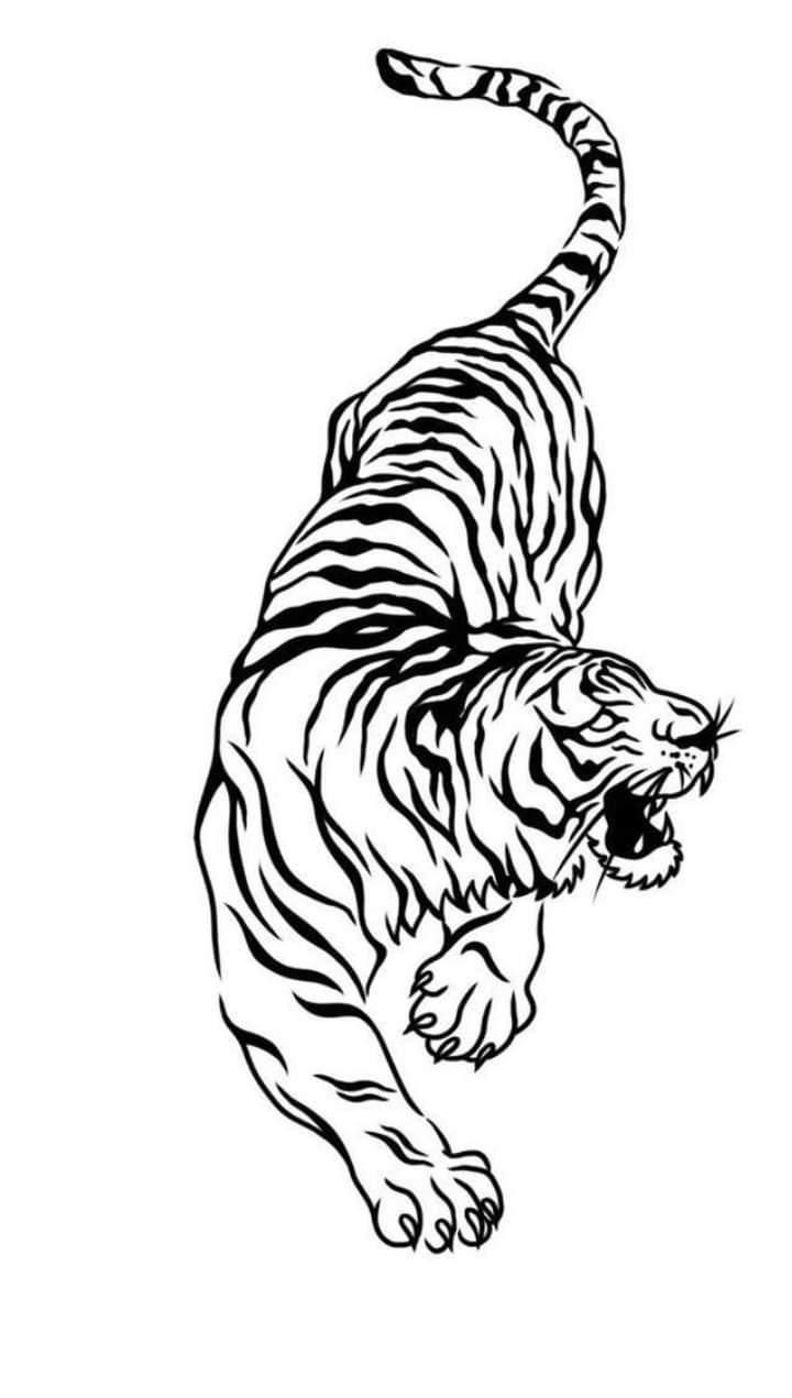 minimalist small tiger tattoo 0036