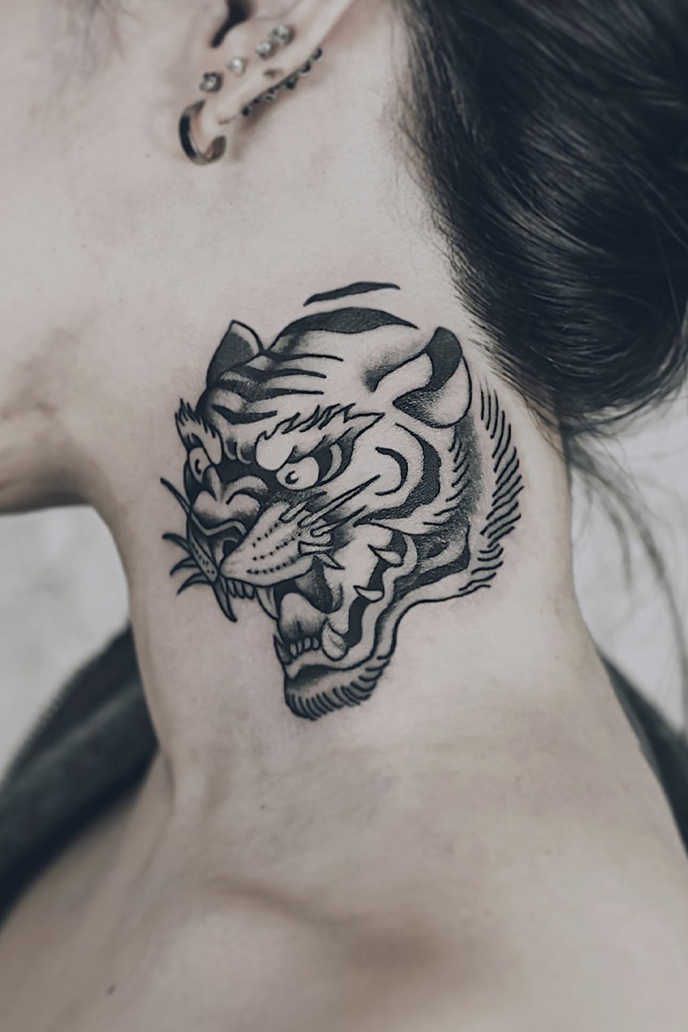 minimalist small tiger tattoo 0045