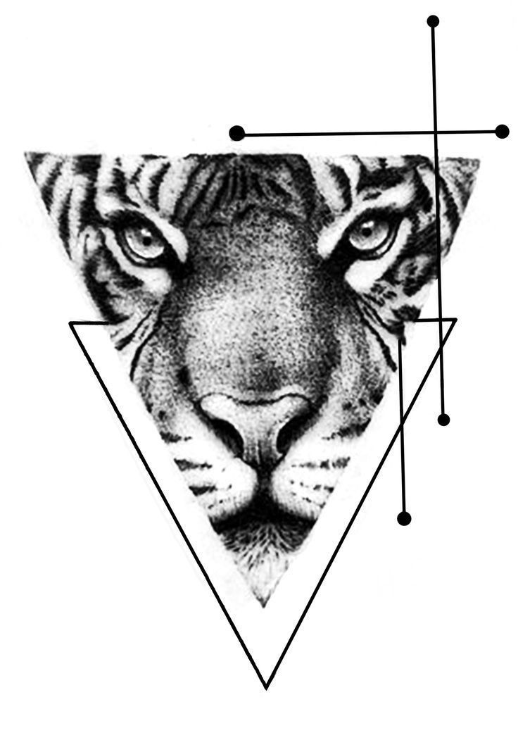 minimalist small tiger tattoo 0053