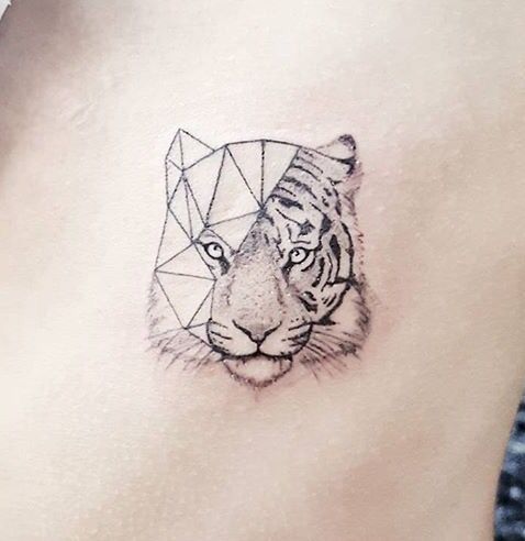 minimalist small tiger tattoo 0059