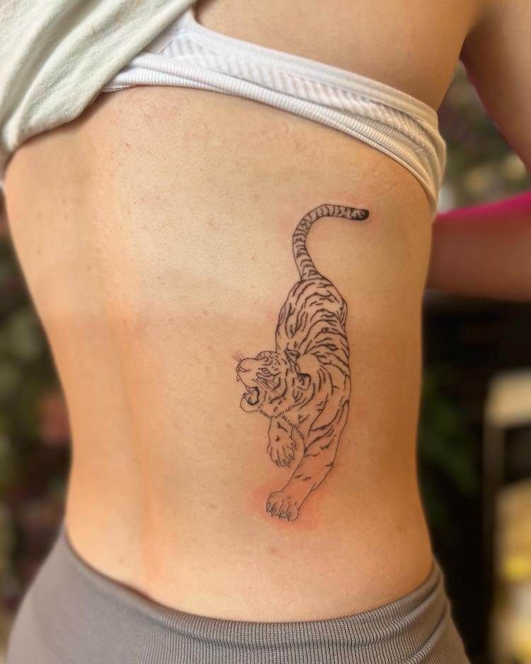 minimalist small tiger tattoo 0067