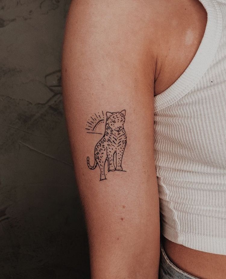 minimalist small tiger tattoo 0092