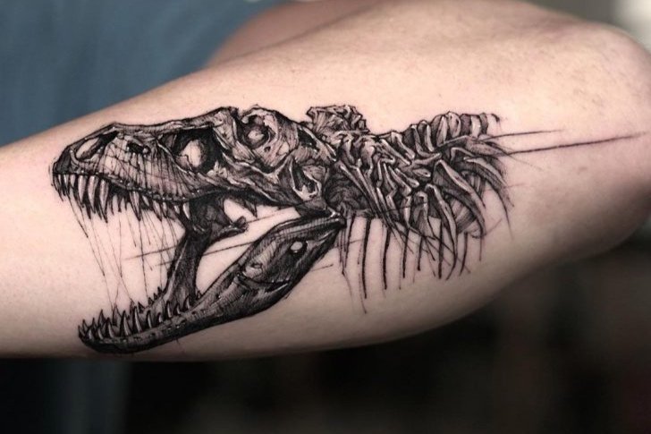 minimalist T Rex tattoo designs