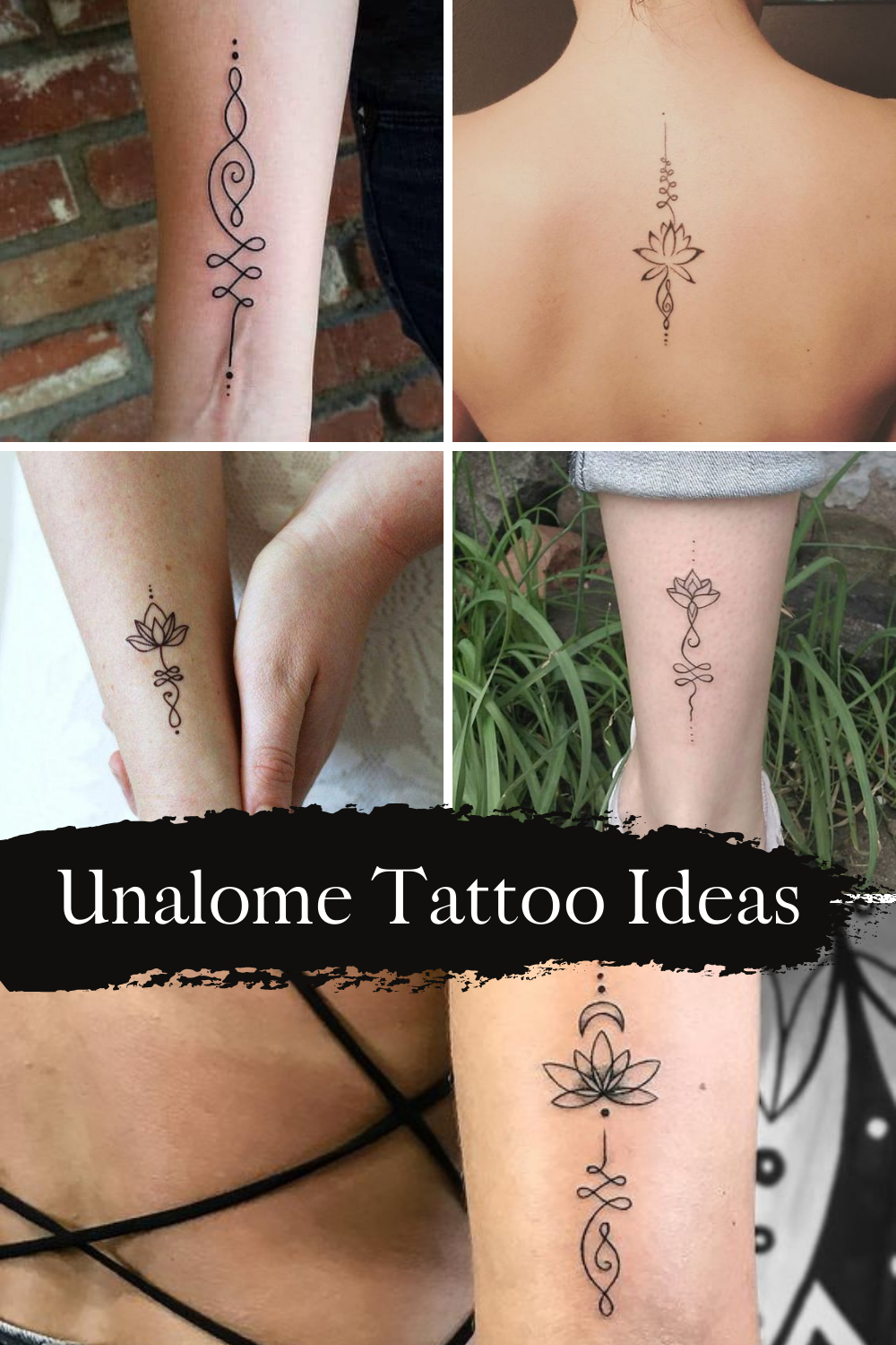 minimalist Unalome tattoo inspirations