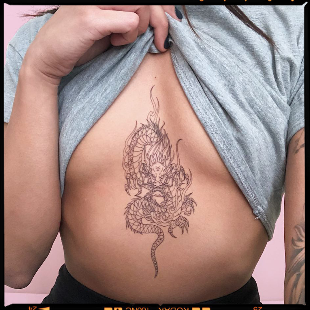 minimalist under boob tattoo ideas