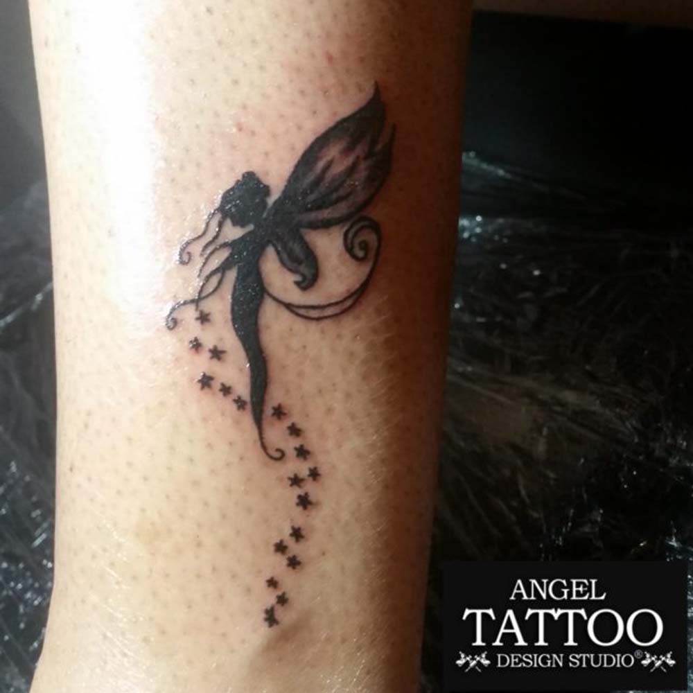 minimalistic angel tattoos for her