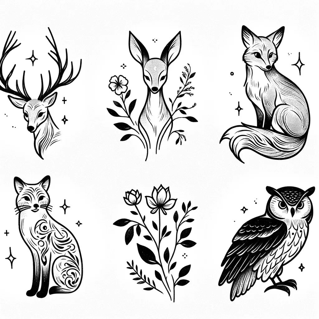 minimalistic deer tattoo ideas