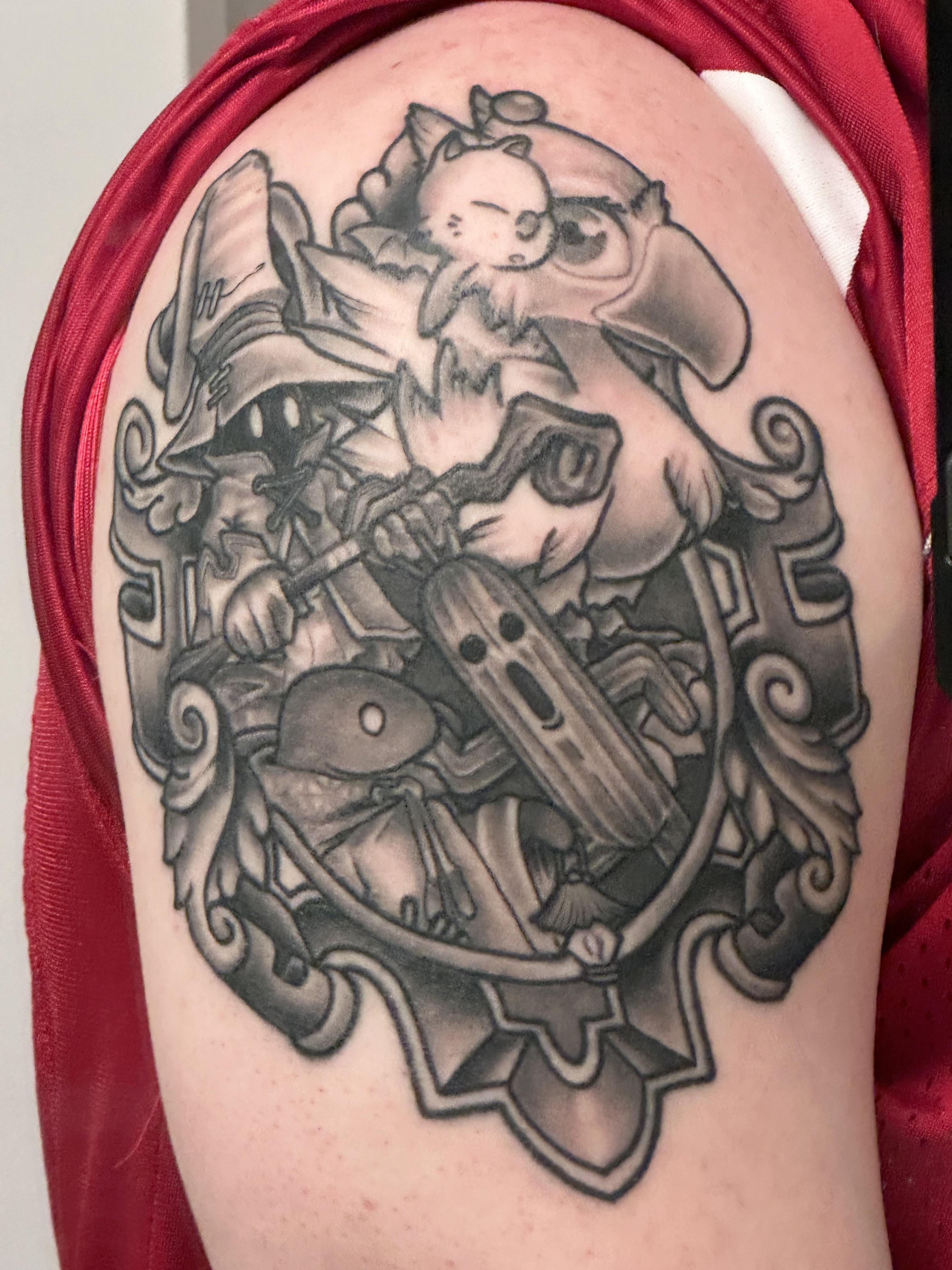 minimalistic Final Fantasy tattoos