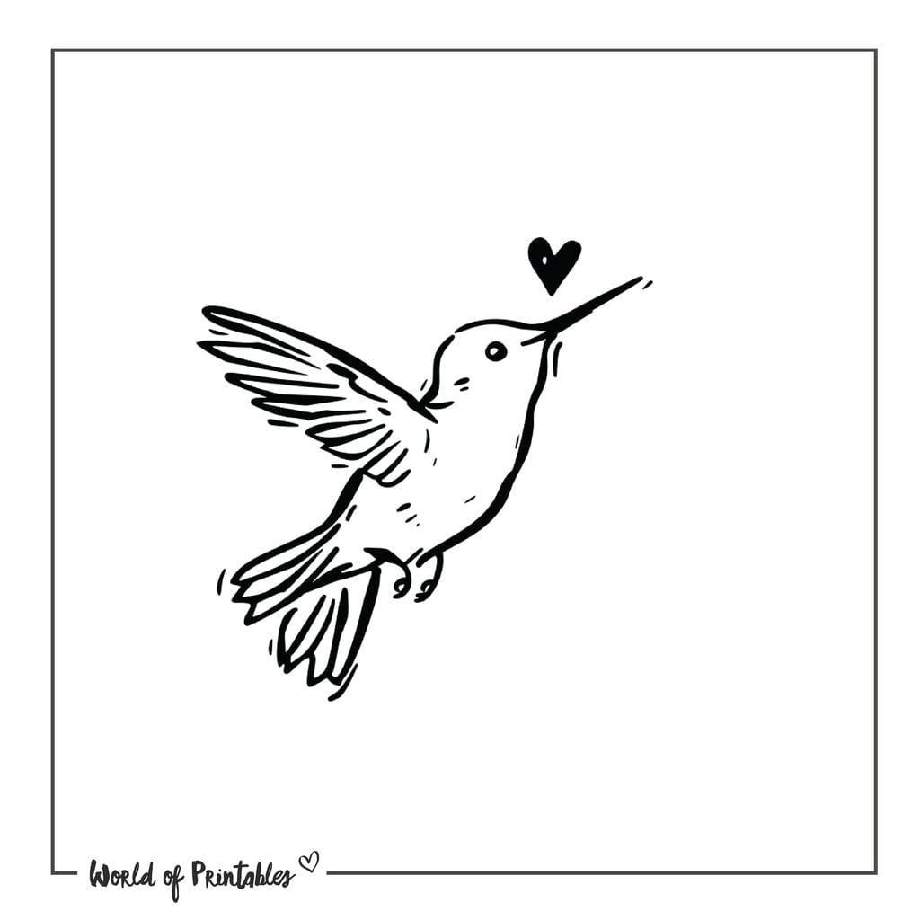 minimalistic hummingbird tattoo inspiration