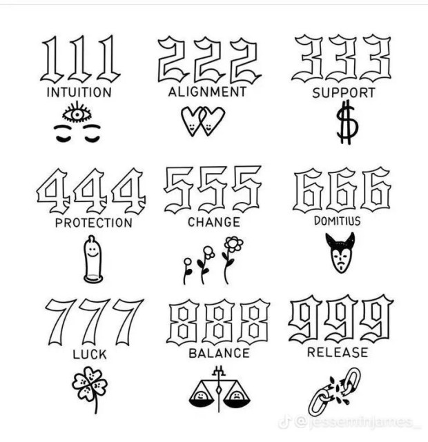 minimalistic number tattoo options