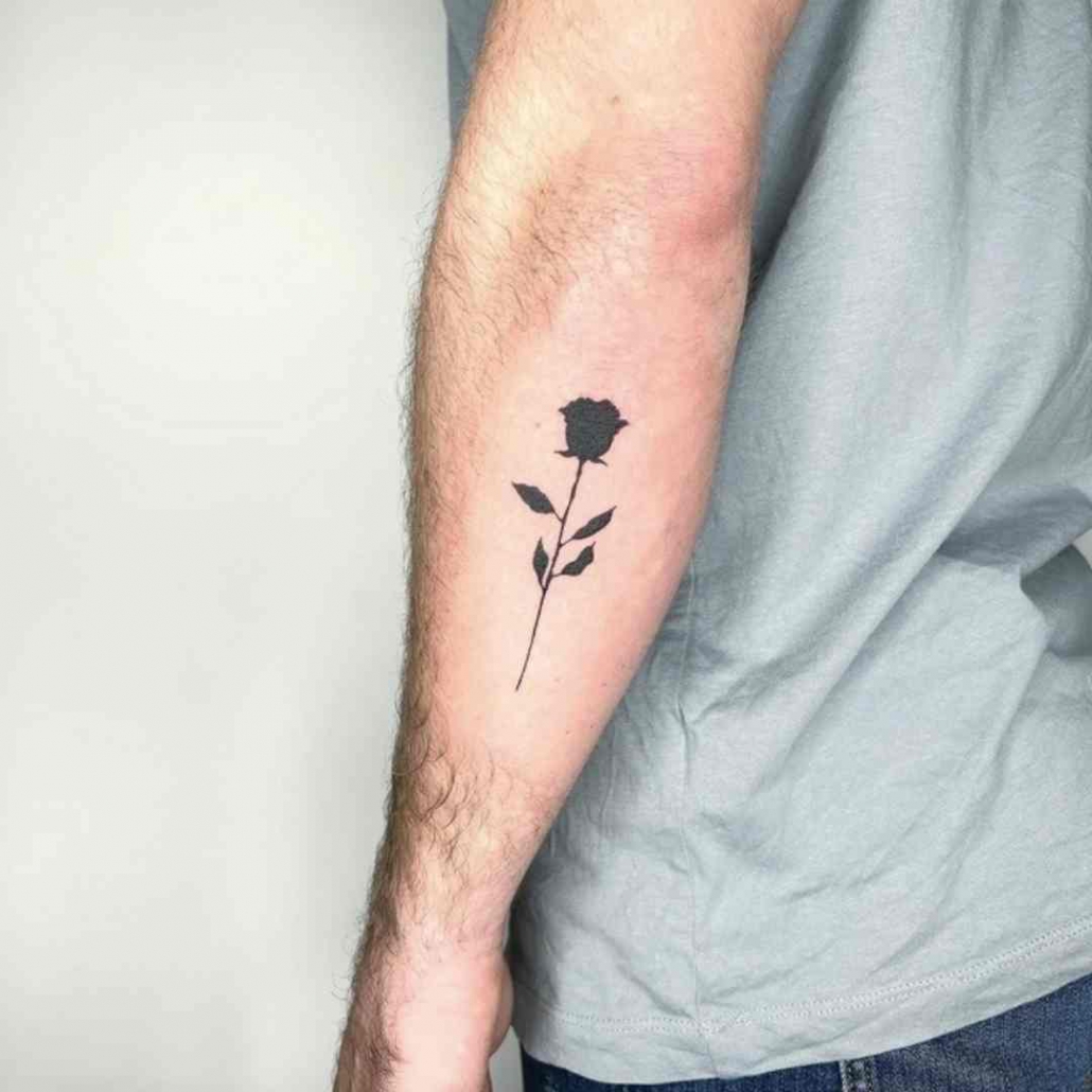 minimalistic rose tattoo ideas for men