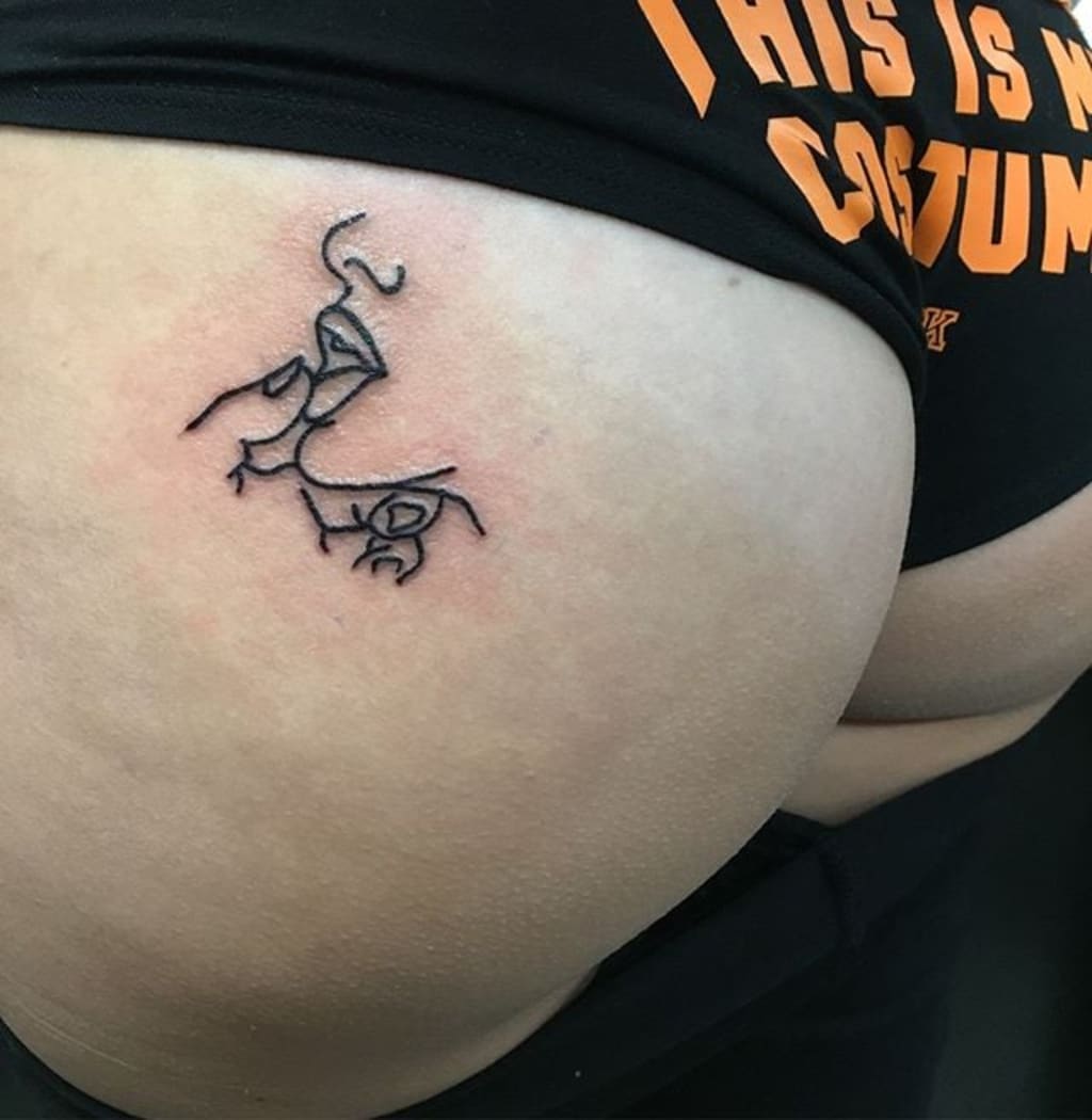 minimalistic small butt tattoo options