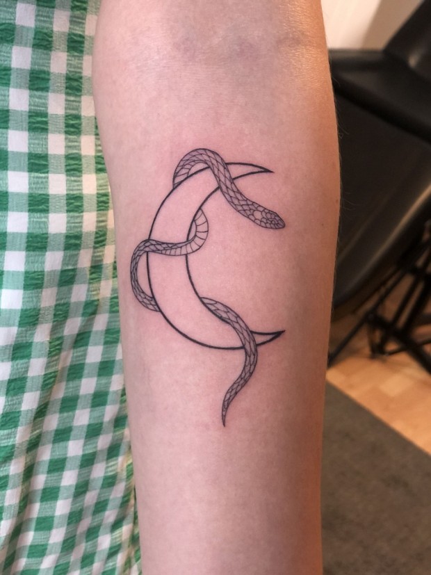 minimalistic small moon tattoos