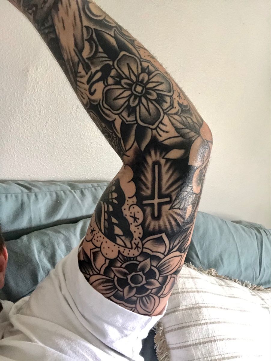 minimalistic tattoo sleeve filler ideas