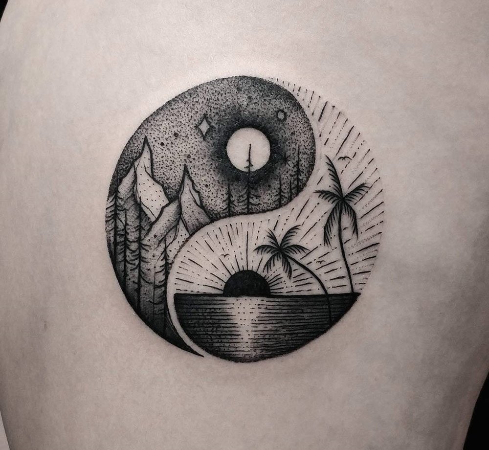 modern balance tattoo illustrations.