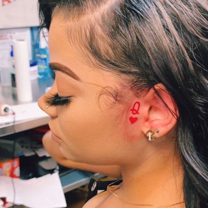 modern small side face tattoo styles for women.