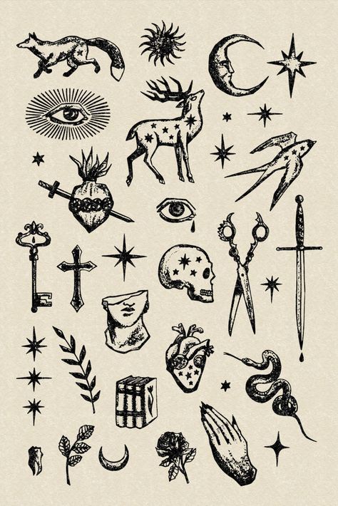 modern tattoo flash styles.