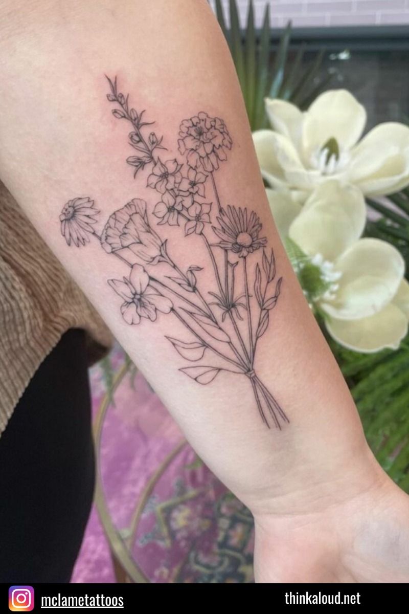 modern wildflower tattoo ideas for stylish body art.