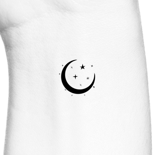 moon and stars small friendship tattoo ideas 0034