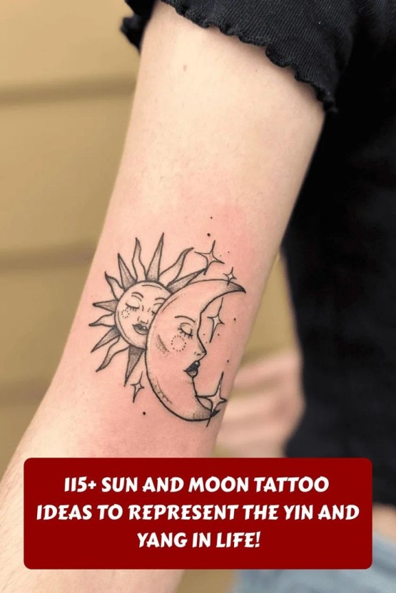 moon and stars small friendship tattoo ideas 0058