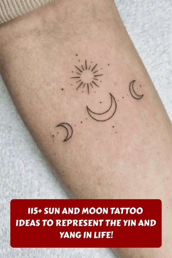 moon and stars small friendship tattoo ideas 0062