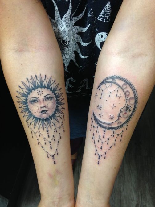 moon and sun tattoo ideas 0011