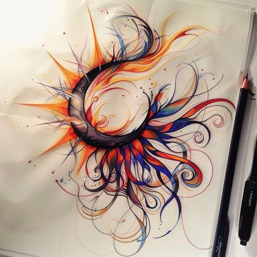 moon and sun tattoo ideas 0022