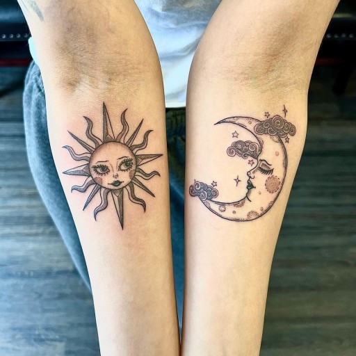 moon and sun tattoo ideas 0039