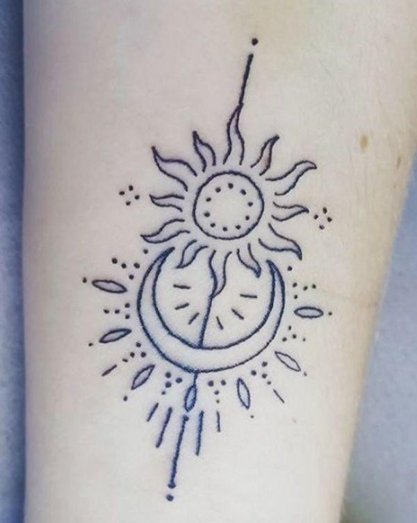 moon and sun tattoo ideas 0060