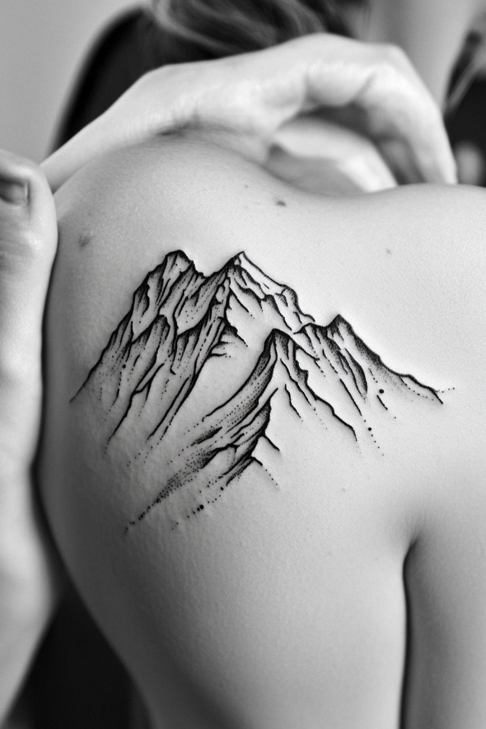 mountain tattoo ideas with compass elements