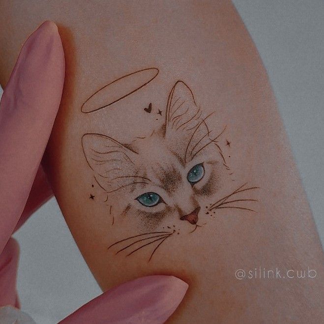 passed away small cat tattoo designs