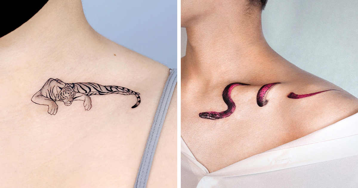 personalized collarbone tattoo motifs