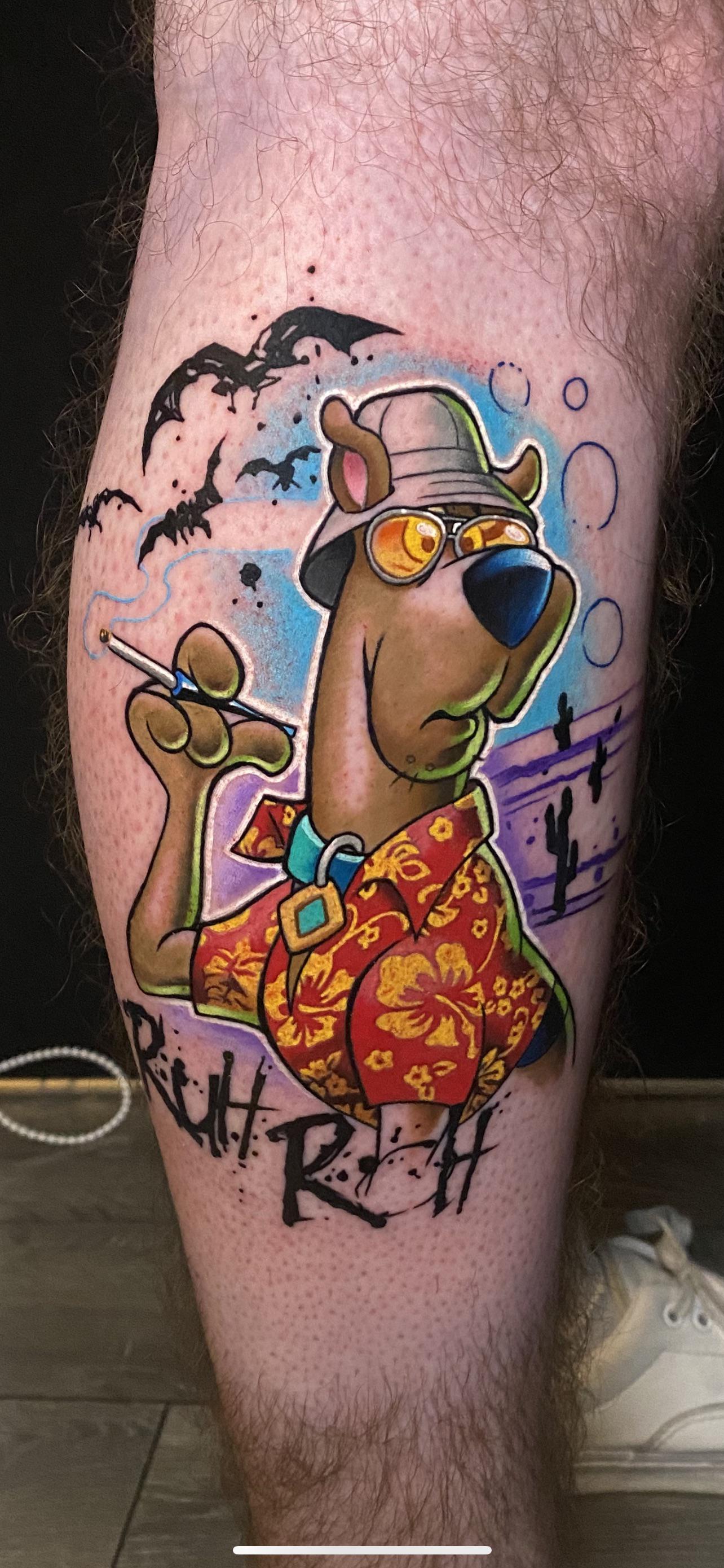 playful Scooby Doo tattoo art.