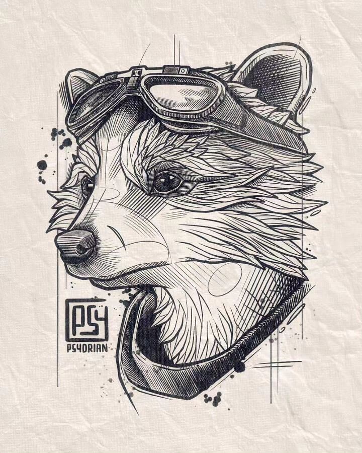 raccoon tattoo ideas 0029