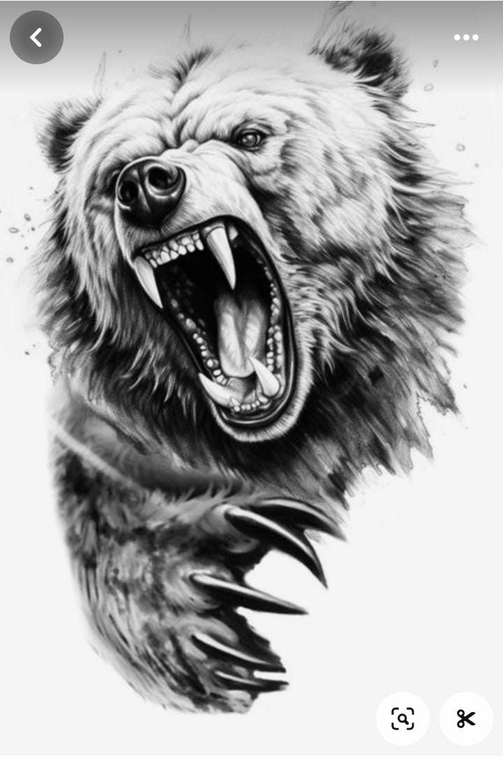 realistic bear tattoo imagery.