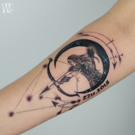 Sagittarius sign tattoo styles