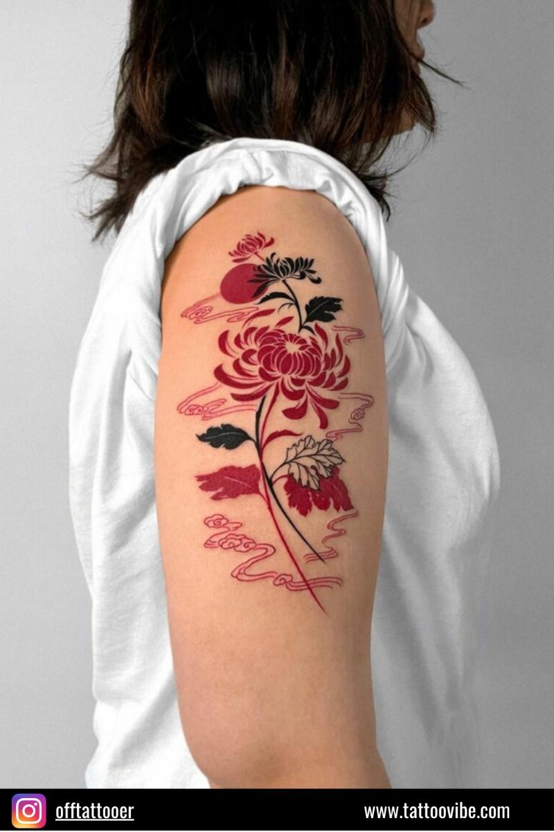 Simple chrysanthemum tattoo concepts