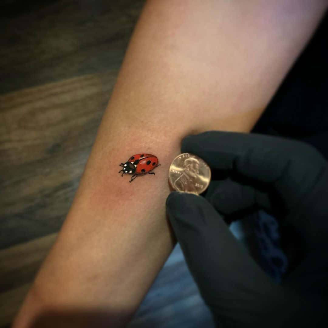 simple small ladybug tattoo 0053