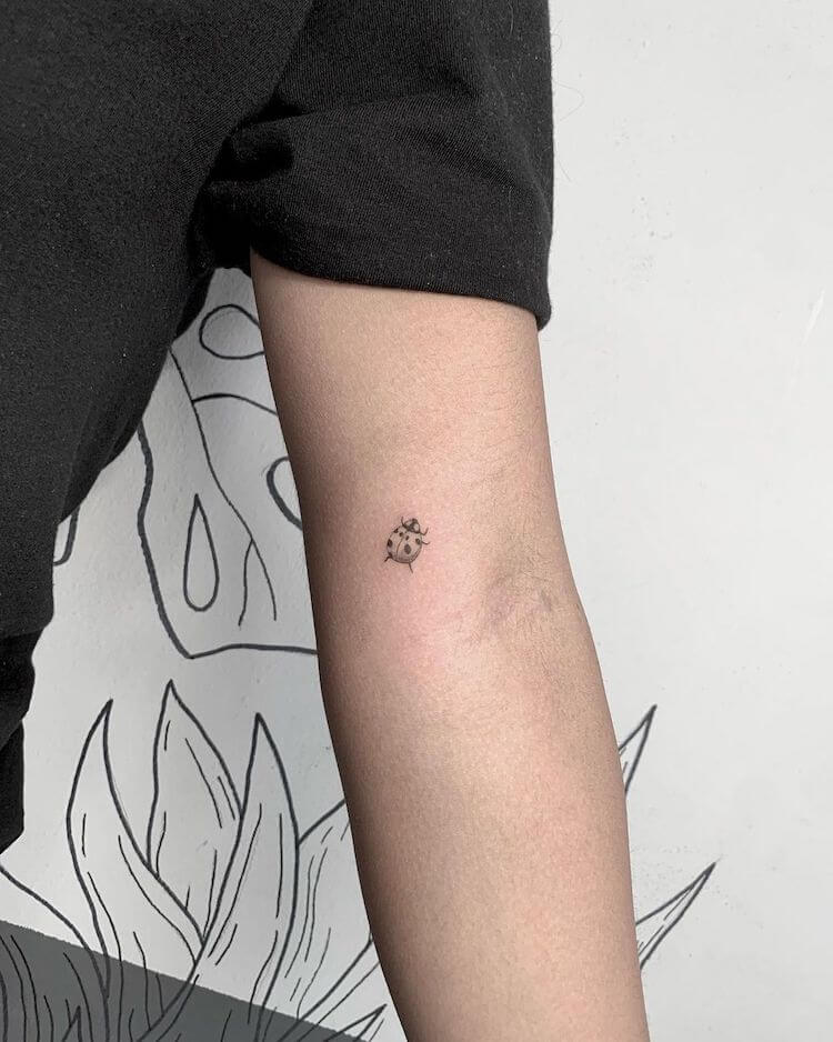 simple small ladybug tattoo 0072