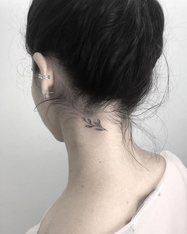 simple small neck tattoo art.