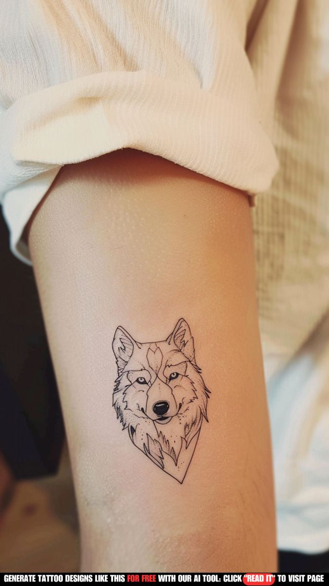 simple small wolf tattoo