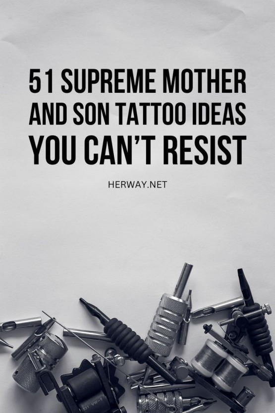 simple son and mother tattoo inspiration