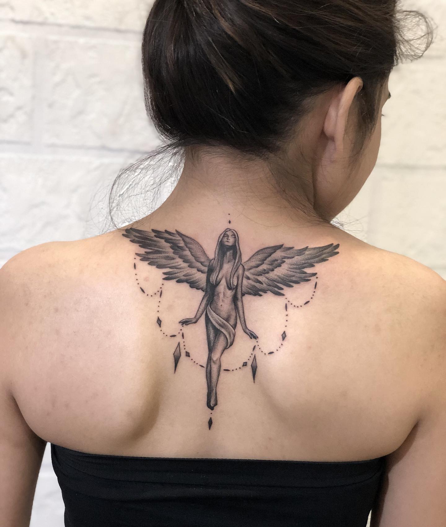 small angel tattoos for females