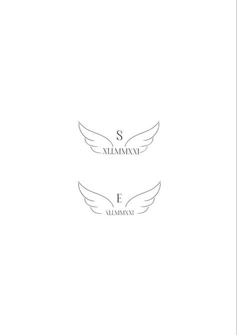 Small angel wings tattoo 0012